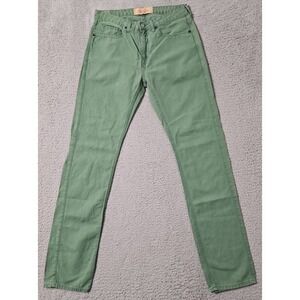 Levi's Made & Crafted Tack Slim Green‎ Linen Cotton Blend Jeans Size 31 x 34